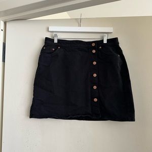 Weekday Black Denim Mini Skirt